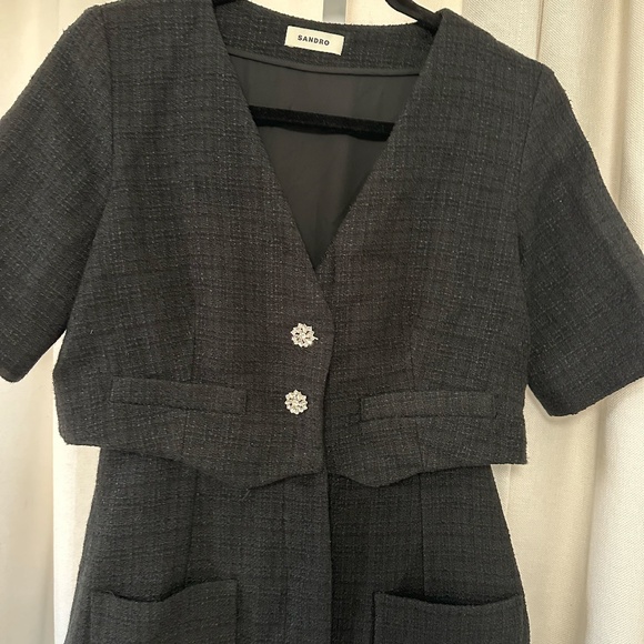 Sandro Manhattan layered tweed mini dress NO OFFERS - Picture 3 of 9